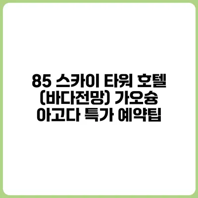 85 스카이 타워 호텔 (바다전망) 가오슝 아고다 특가 예약팁
