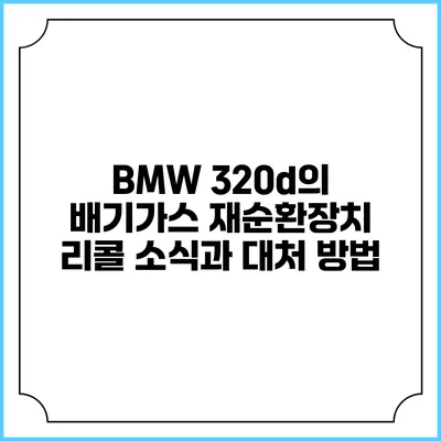 BMW 320d의 배기가스 재순환장치 리콜 소식과 대처 방법