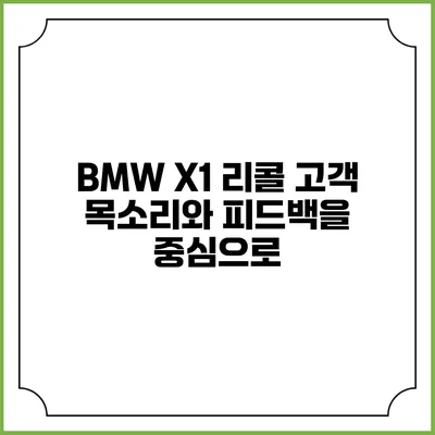 BMW X1 리콜: 고객 목소리와 피드백을 중심으로