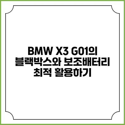 BMW X3 G01의 블랙박스와 보조배터리 최적 활용하기