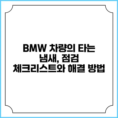 BMW 차량의 타는 냄새, 점검 체크리스트와 해결 방법