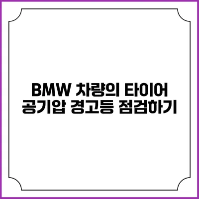 BMW 차량의 타이어 공기압 경고등 점검하기