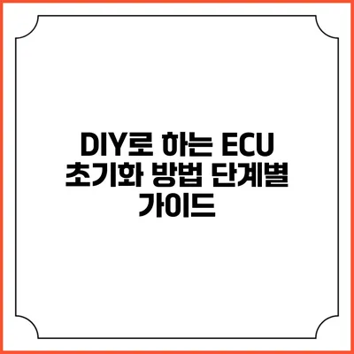 DIY로 하는 ECU 초기화 방법: 단계별 가이드