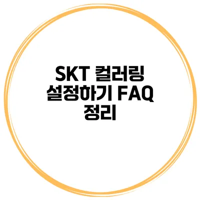 SKT 컬러링 설정하기 FAQ 정리