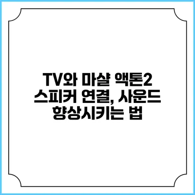 TV와 마샬 액톤2 스피커 연결, 사운드 향상시키는 법