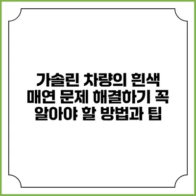 가솔린 차량의 흰색 매연 문제 해결하기: 꼭 알아야 할 방법과 팁