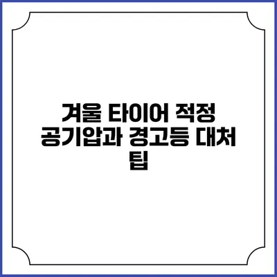 겨울 타이어 적정 공기압과 경고등 대처 팁