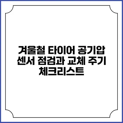 겨울철 타이어 공기압 센서 점검과 교체 주기 체크리스트