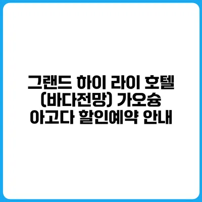 그랜드 하이 라이 호텔 (바다전망) 가오슝 아고다 할인예약 안내