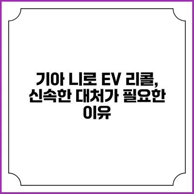 기아 니로 EV 리콜, 신속한 대처가 필요한 이유