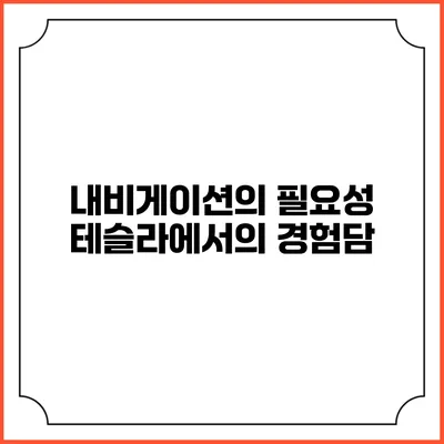 내비게이션의 필요성 테슬라에서의 경험담