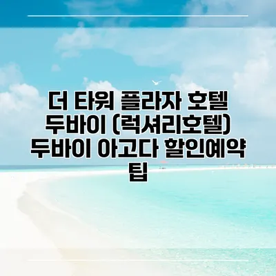 더 타워 플라자 호텔 두바이 (럭셔리호텔) 두바이 아고다 할인예약 팁