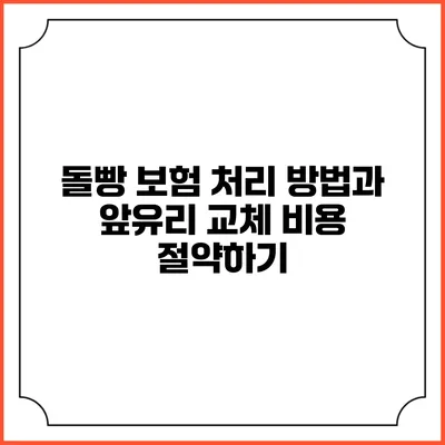 돌빵 보험 처리 방법과 앞유리 교체 비용 절약하기