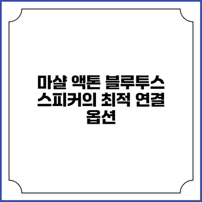 마샬 액톤 블루투스 스피커의 최적 연결 옵션