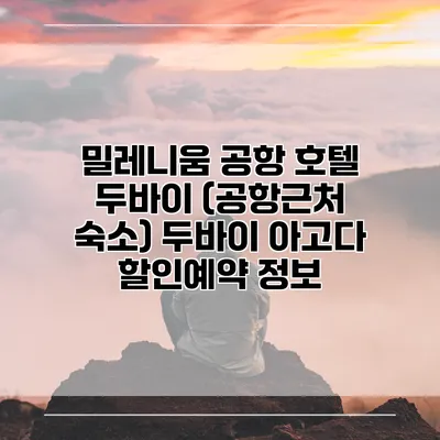 밀레니움 공항 호텔 두바이 (공항근처 숙소) 두바이 아고다 할인예약 정보