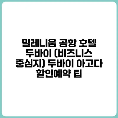 밀레니움 공항 호텔 두바이 (비즈니스 중심지) 두바이 아고다 할인예약 팁