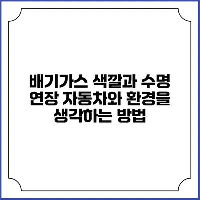 배기가스 색깔과 수명 연장: 자동차와 환경을 생각하는 방법