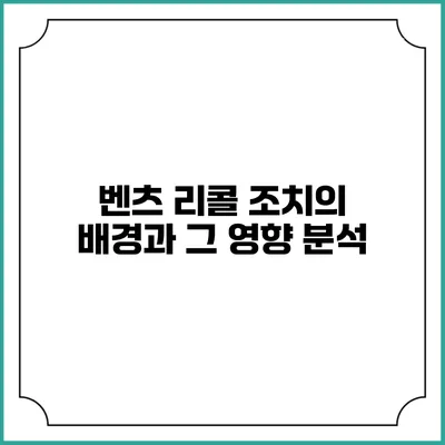 벤츠 리콜 조치의 배경과 그 영향 분석