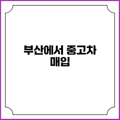 부산에서 중고차 매입