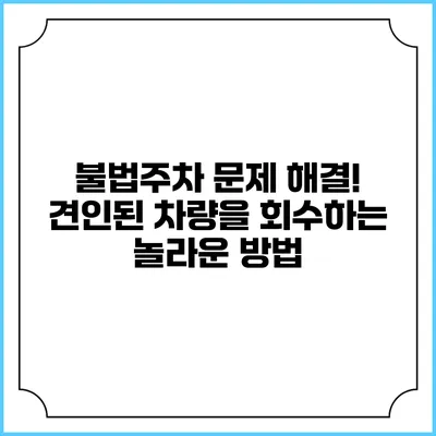 불법주차 문제 해결! 견인된 차량을 회수하는 놀라운 방법