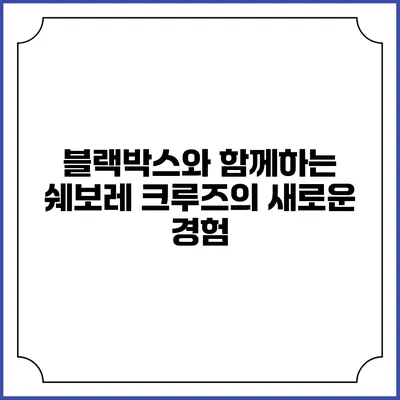 블랙박스와 함께하는 쉐보레 크루즈의 새로운 경험