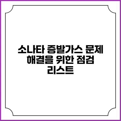 소나타 증발가스 문제 해결을 위한 점검 리스트