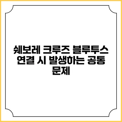 쉐보레 크루즈 블루투스 연결 시 발생하는 공통 문제