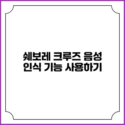 쉐보레 크루즈 음성 인식 기능 사용하기