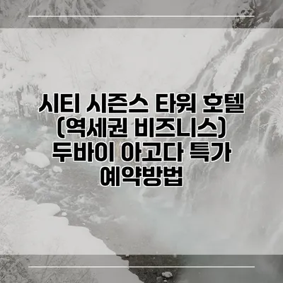 시티 시즌스 타워 호텔 (역세권 비즈니스) 두바이 아고다 특가 예약방법