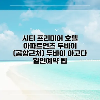 시티 프리미어 호텔 아파트먼츠 두바이 (공항근처) 두바이 아고다 할인예약 팁