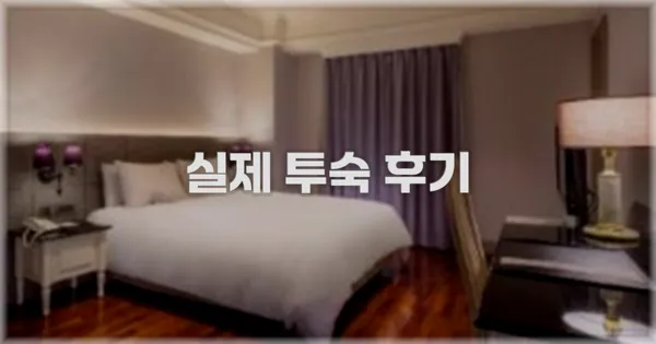 💬 실제 투숙 후기