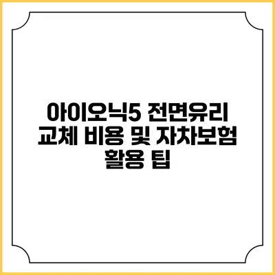 아이오닉5 전면유리 교체 비용 및 자차보험 활용 팁