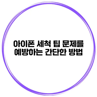 아이폰 세척 팁 문제를 예방하는 간단한 방법