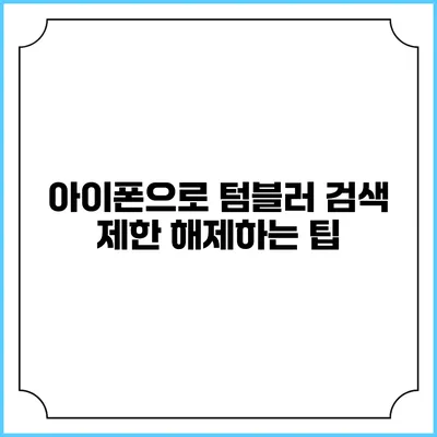 아이폰으로 텀블러 검색 제한 해제하는 팁