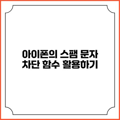 아이폰의 스팸 문자 차단 함수 활용하기