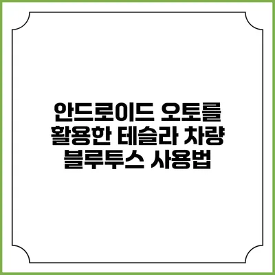 안드로이드 오토를 활용한 테슬라 차량 블루투스 사용법