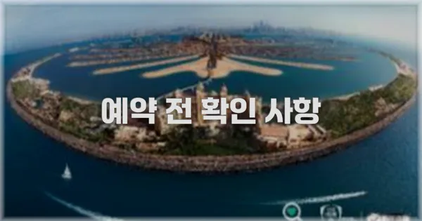 예약 전 확인 사항