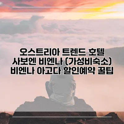 오스트리아 트렌드 호텔 사보엔 비엔나 (가성비숙소) 비엔나 아고다 할인예약 꿀팁