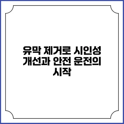 유막 제거로 시인성 개선과 안전 운전의 시작