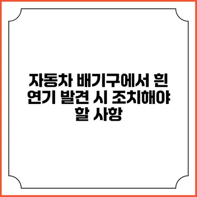 자동차 배기구에서 흰 연기 발견 시 조치해야 할 사항