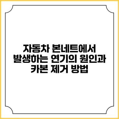 자동차 본네트에서 발생하는 연기의 원인과 카본 제거 방법