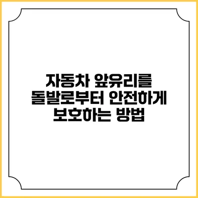 자동차 앞유리를 돌발로부터 안전하게 보호하는 방법