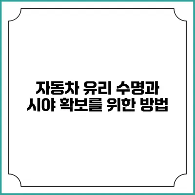 자동차 유리 수명과 시야 확보를 위한 방법