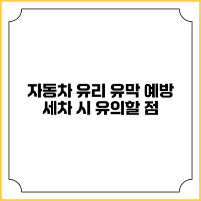 자동차 유리 유막 예방 세차 시 유의할 점