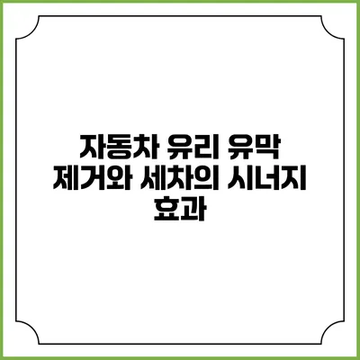 자동차 유리 유막 제거와 세차의 시너지 효과