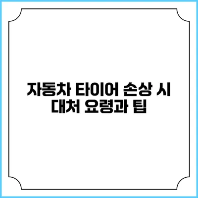자동차 타이어 손상 시 대처 요령과 팁