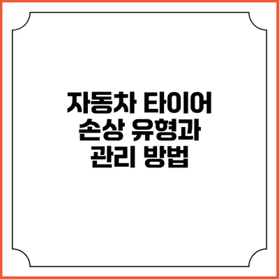 자동차 타이어 손상 유형과 관리 방법