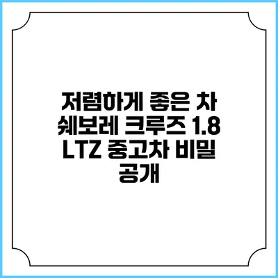 저렴하게 좋은 차 쉐보레 크루즈 1.8 LTZ 중고차 비밀 공개