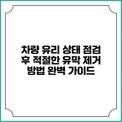 차량 유리 상태 점검 후 적절한 유막 제거 방법 완벽 가이드