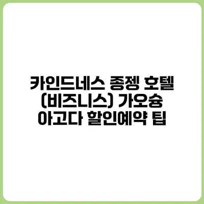 카인드네스 종젱 호텔 (비즈니스) 가오슝 아고다 할인예약 팁